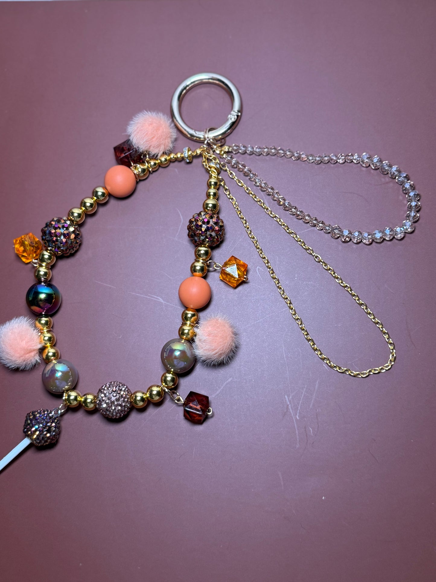 Brown glamsucker purse charm
