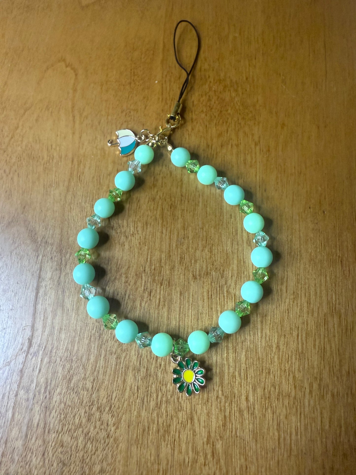 Green flower bracelet/phone accessory