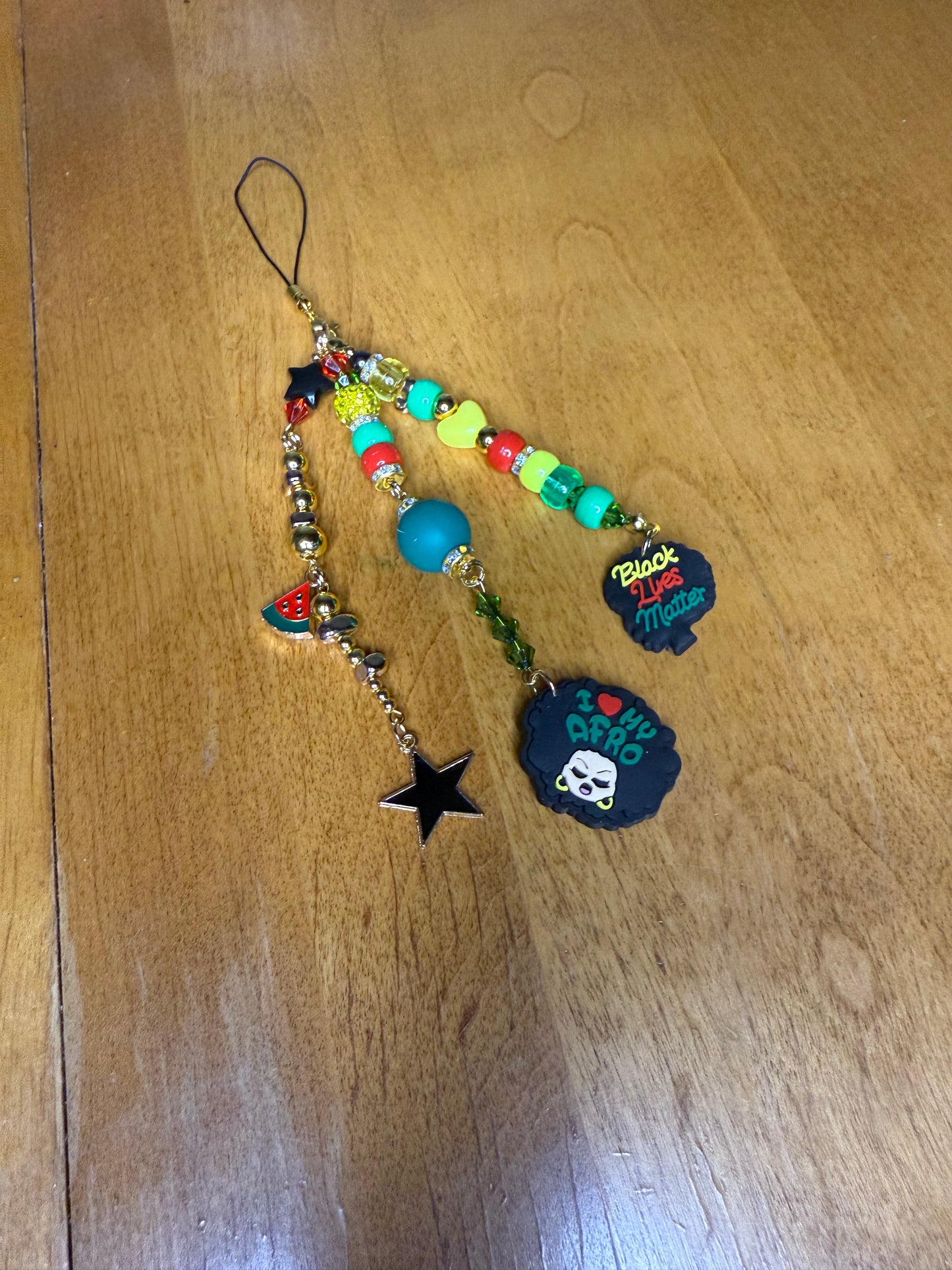Ilovemyafro phone charm