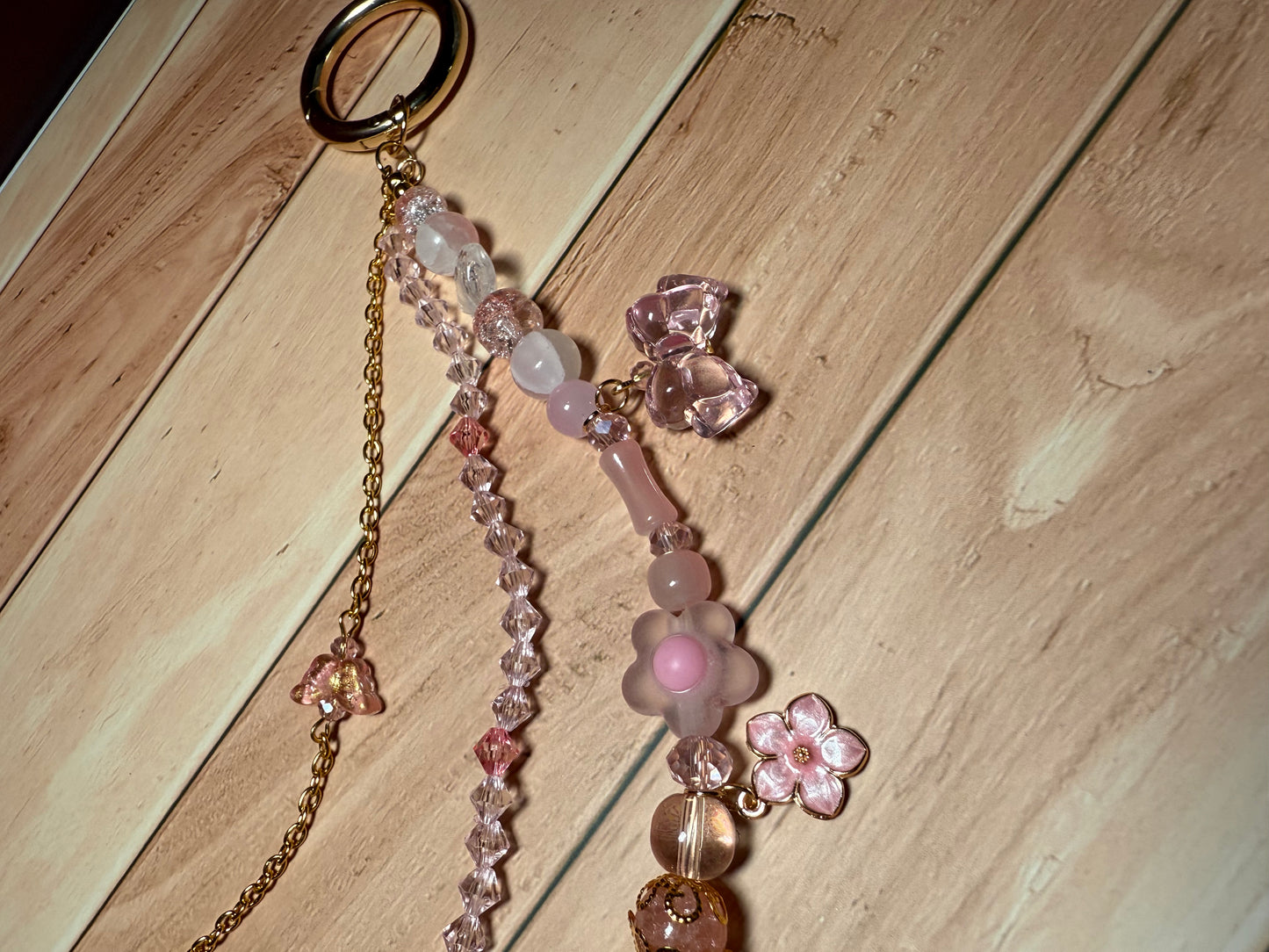 Cherry blossom pink purse charm