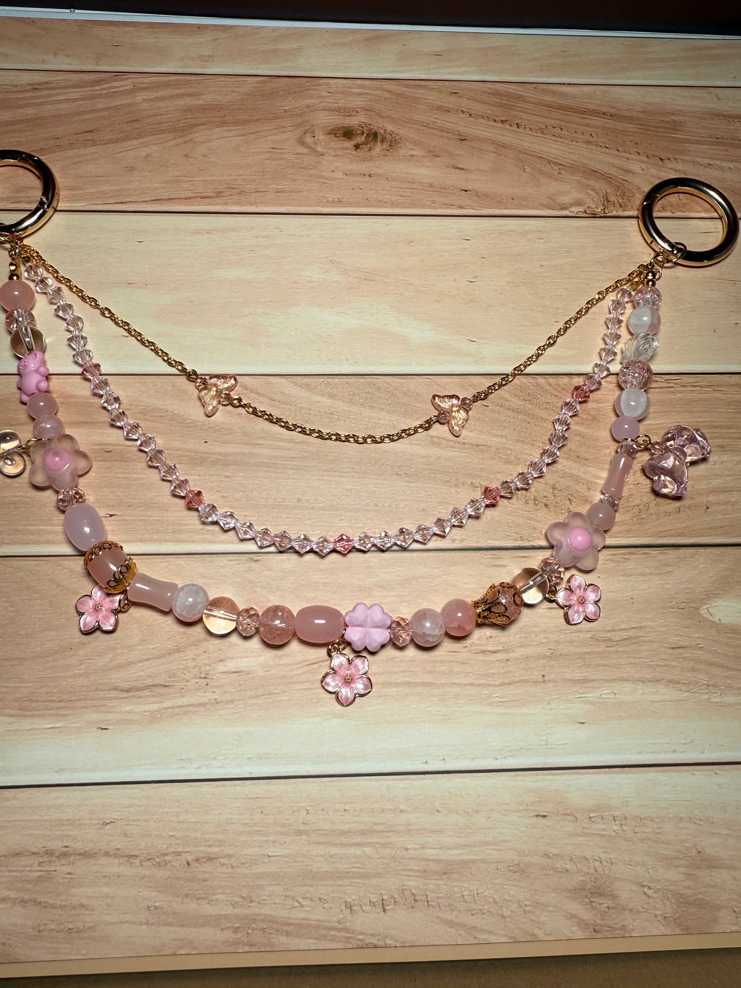 Cherry blossom pink purse charm