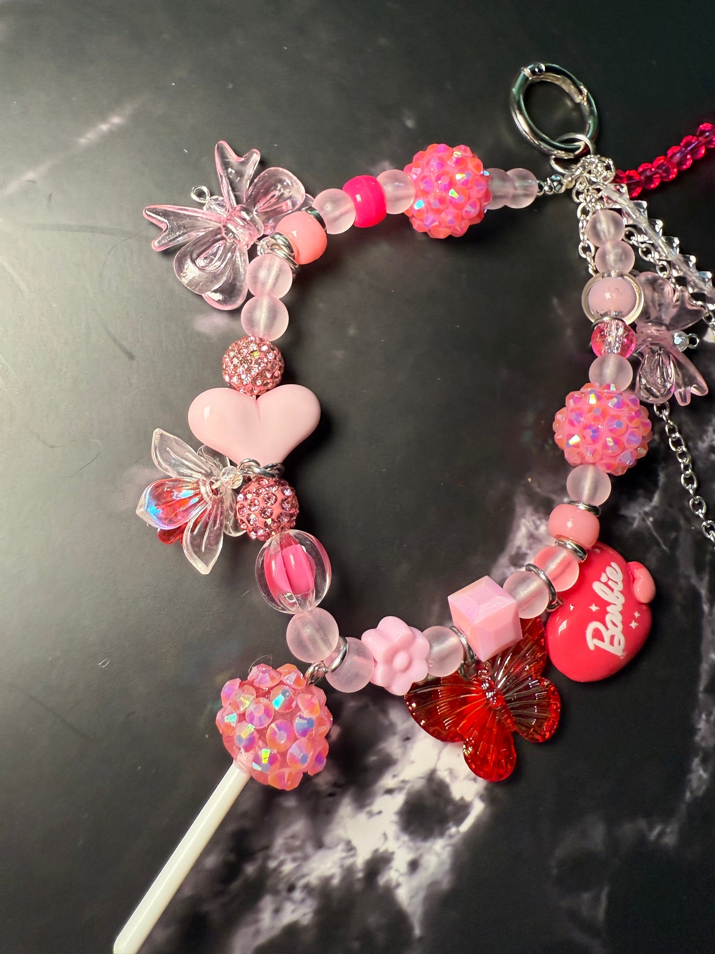 Pink glamsucker purse charm