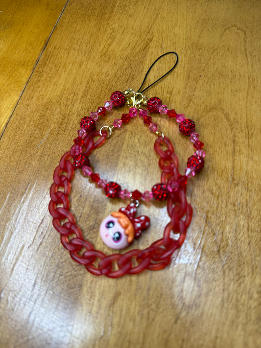 Blossom phone charm with chain