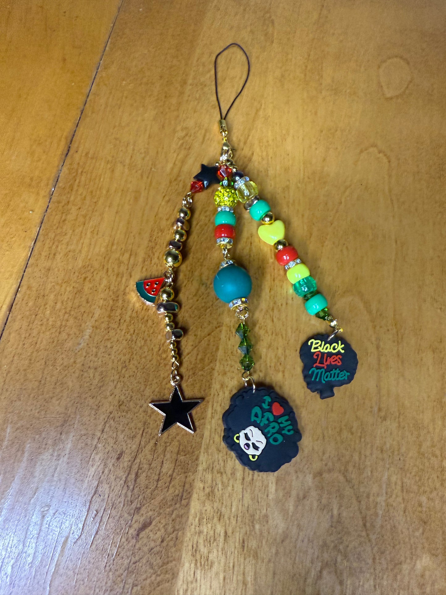 Ilovemyafro phone charm