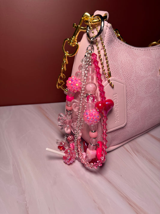 Pink glamsucker purse charm