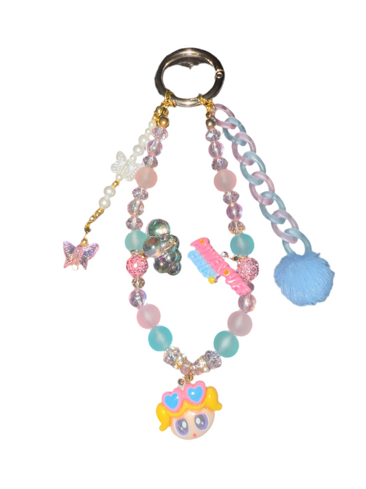 bubbles key/purse charm blue