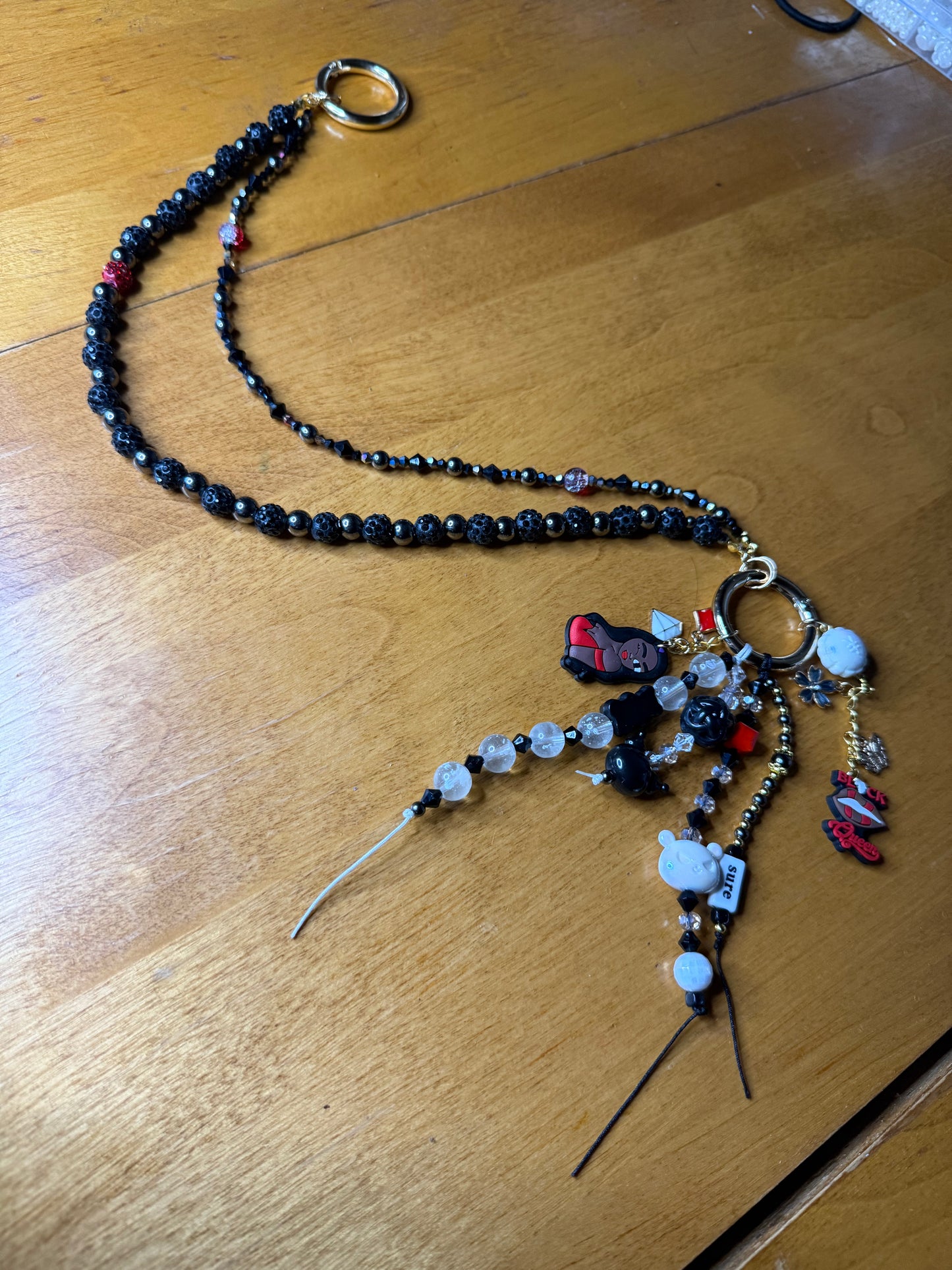 Black queen purse charm