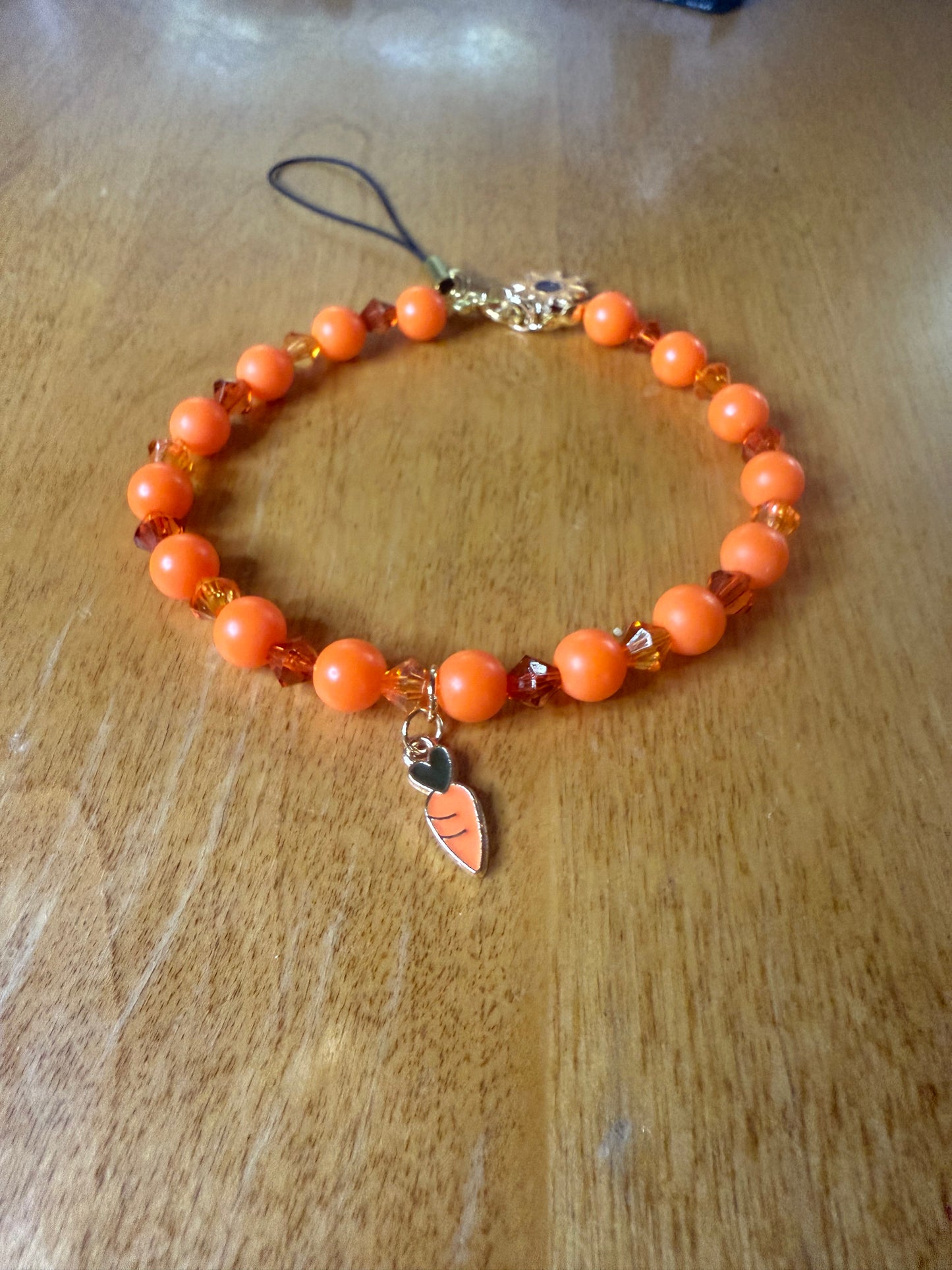 Carrot bracelet/phone charm
