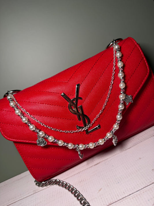 Silver and pearls charm