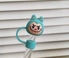 Blue labubuu straw cover